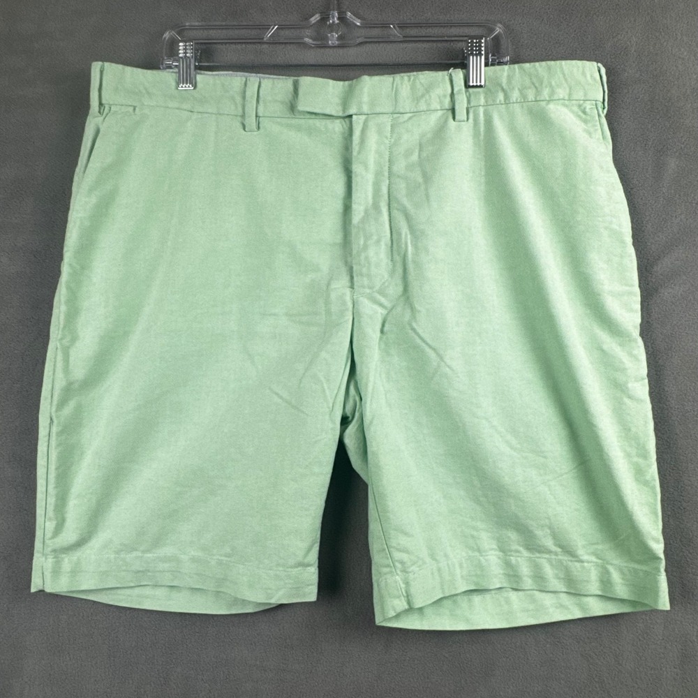 Polo Ralph Lauren Mens Mint Green Oxford Cotton Flat Front Shorts Size 40
